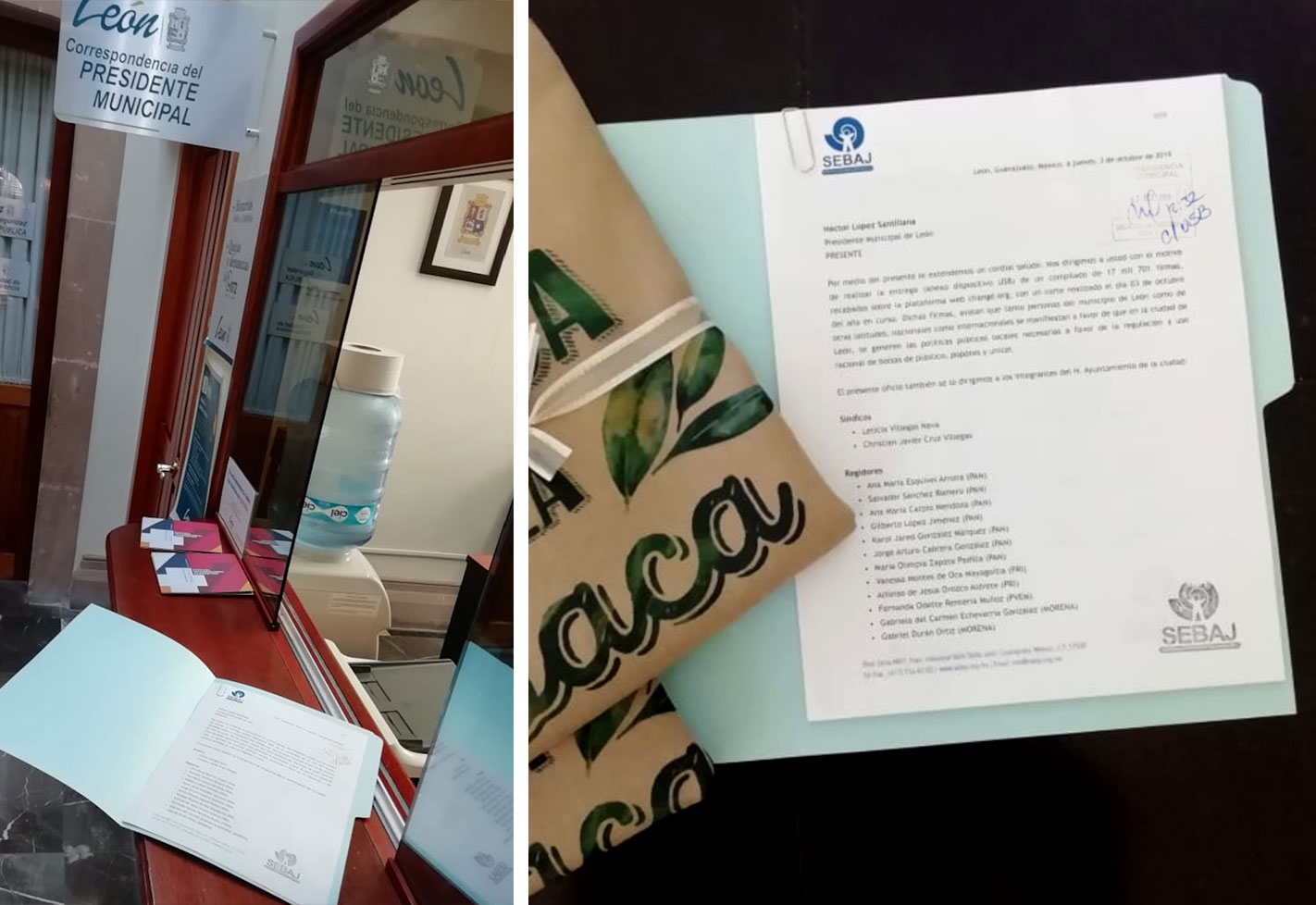 Campaña: Saca La Saca, entrega cerca de 18 mil firmas en presidencia municipal de León